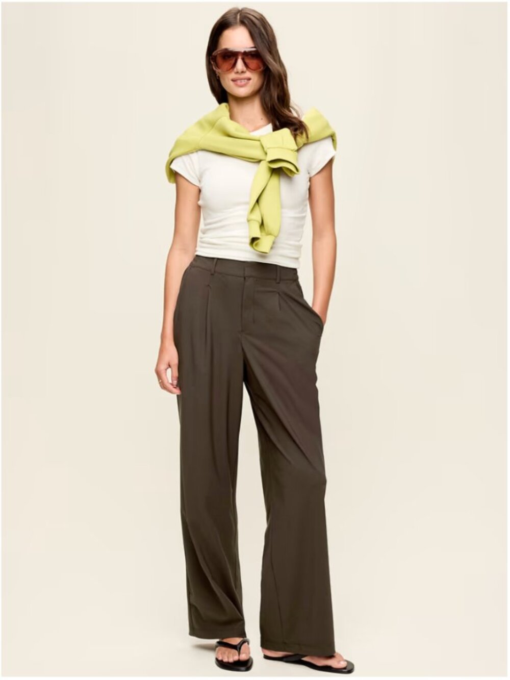 Old Navy High-Waisted SleekTech Trouser Pants Black Coffee S